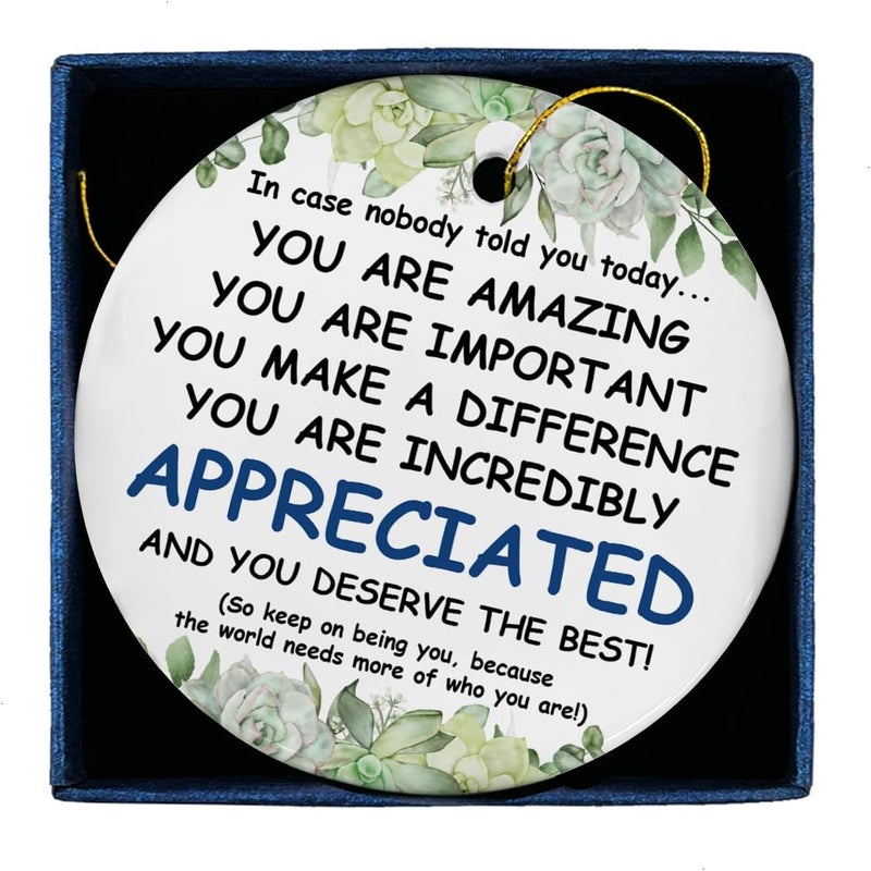ZOSAN Thank You Ceramic Ornament - Appreciation Gifts for Mentor, Colleague, Coworker, Boss, Leader, Friends - Retirement, Going Away, Farewell - You Are Incredibly Appreciated - Image 1